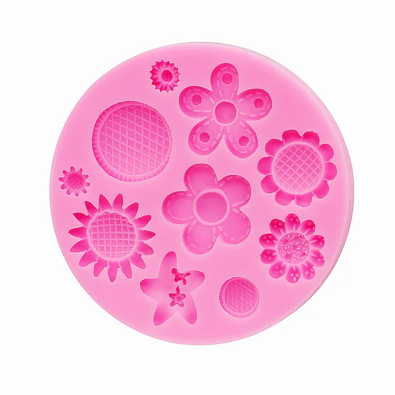 Roses Chrysanthemums Sunflowers Silicone Mould DIY Handmade Soap Flower Mould Chocolate Flip Cake Dessert Decoration Molds