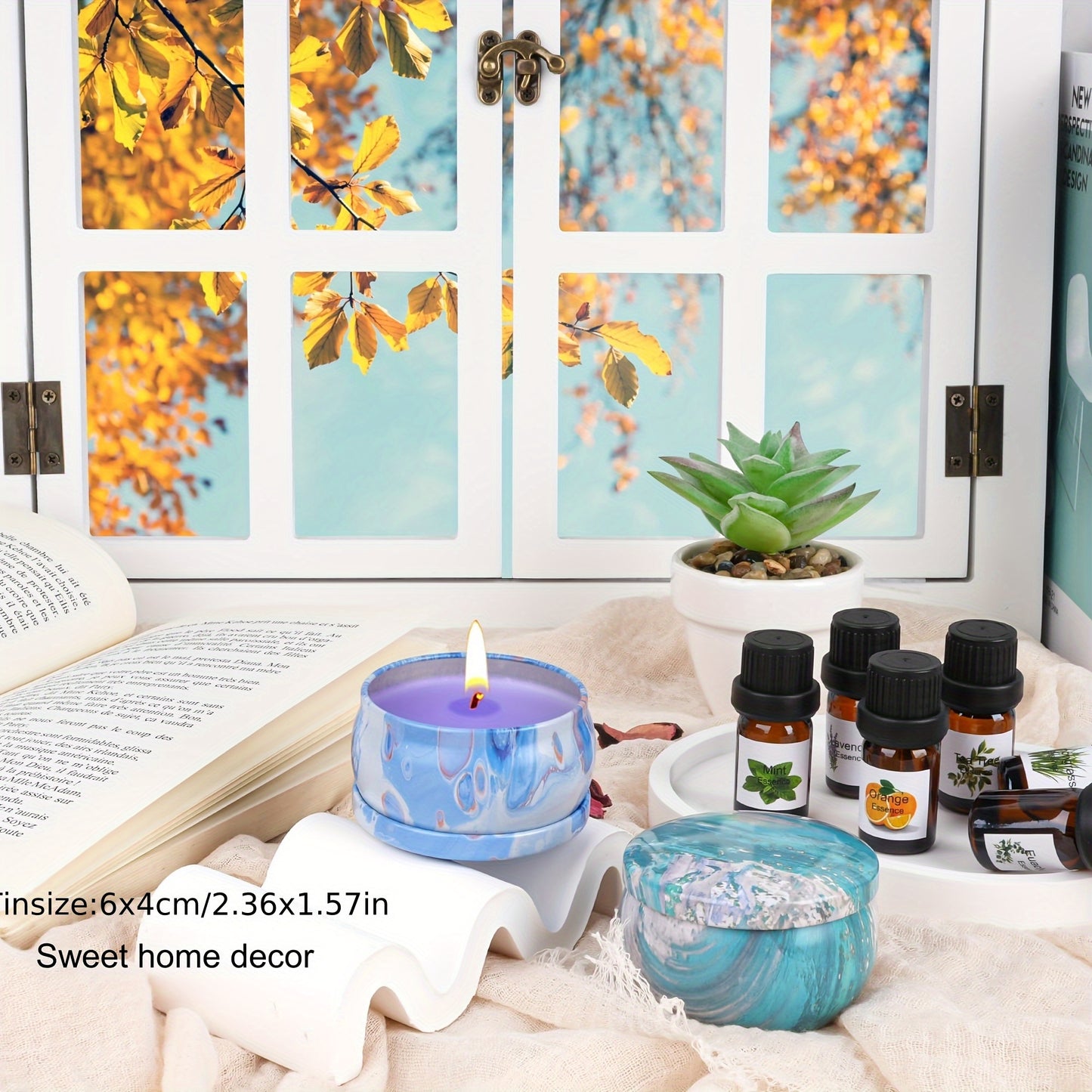 [Candle Making Kit for Adults] DIY Candle Making Kit for Adults - 9 Candle Jars, 4 Beeswax, 8 Dye Blocks, 500ml Melting Pot - Arts Crafts Hobby Kit Gift Set, Home Decor, Fall Candles